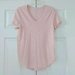 Wilt Ballerina Pink Short Sleeve Slub Jersey Shirttail Top